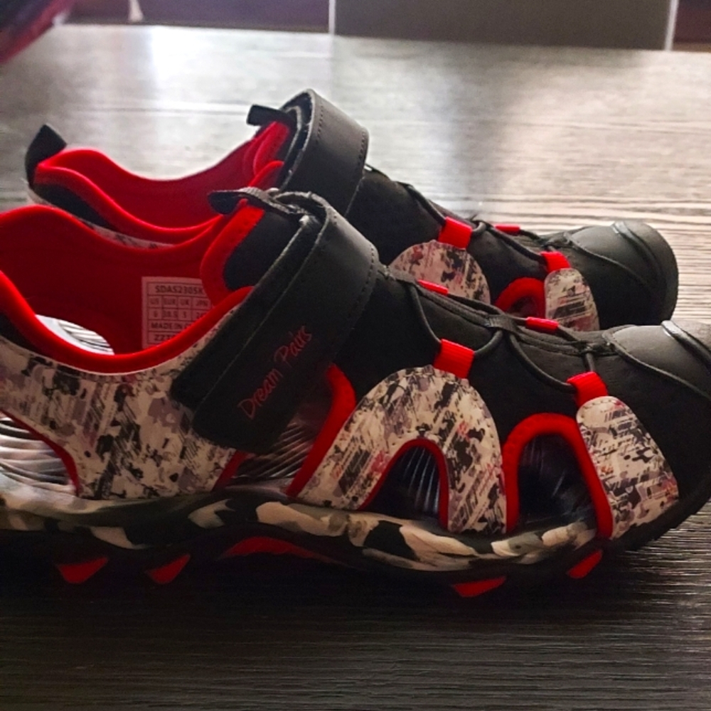 Kids Black and Red Sandals